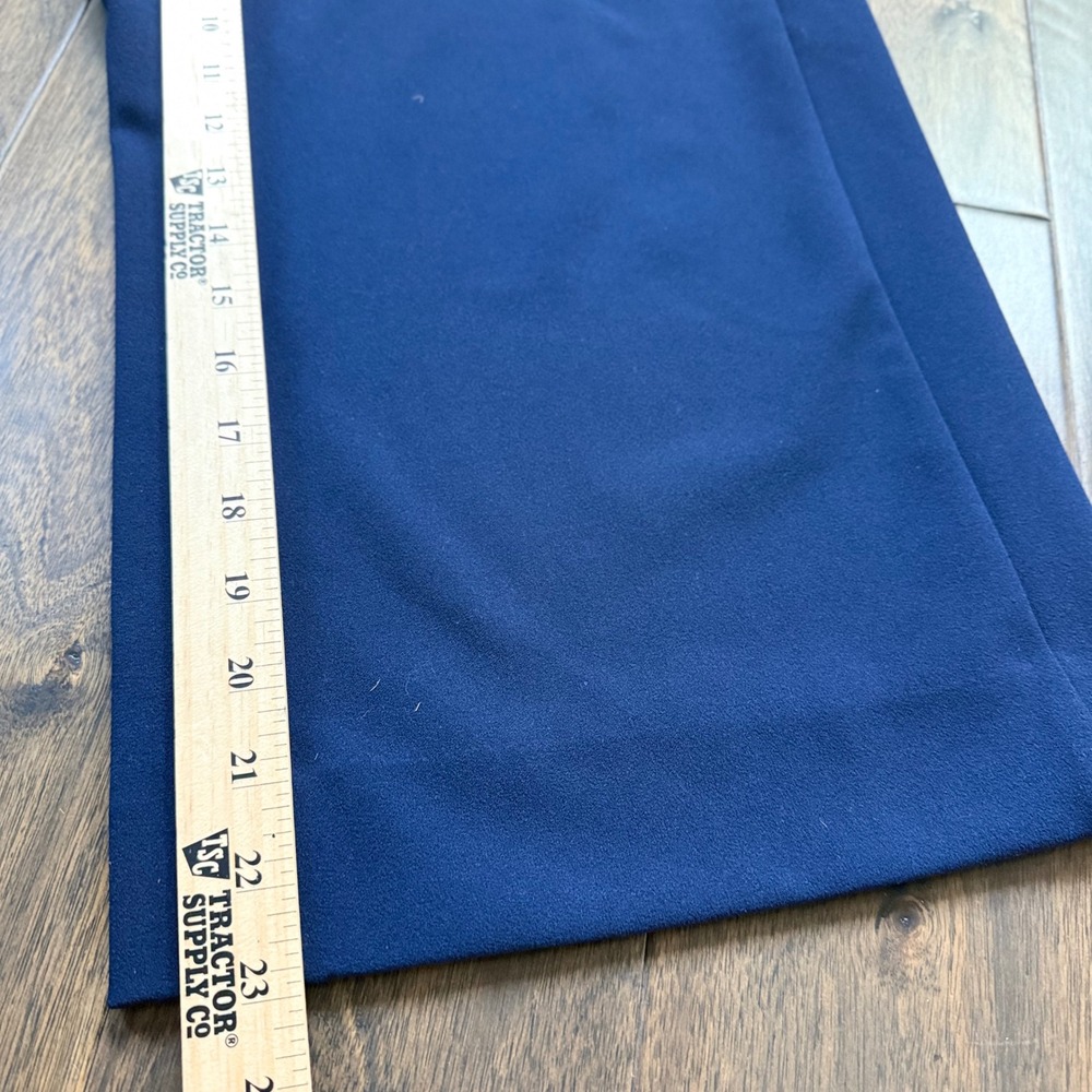 DKNY Sailor Pants Womens 14 Navy Blue Excellent Wide Leg Cropped Logo Button - Picture 3 of 7